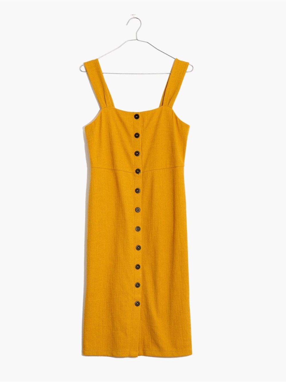 Madewell Texture & Thread Button-Front Tank Dress mustard